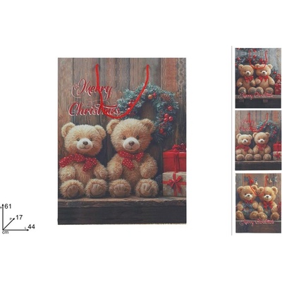 MAKRO - Taška vianočná medvedík 61x44x17cm rôzne motívy