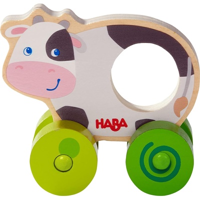 HABA Дървена играчка за бутане Haba - Крава (306365)