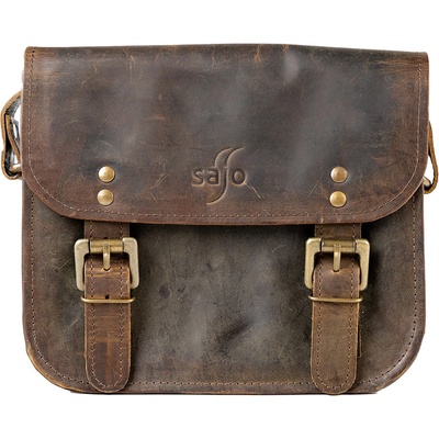 Dámská crossbody kabelka z hovězí kůže KÍRAN hnědá
