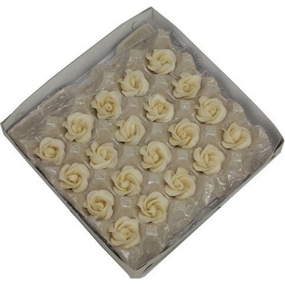 Marcipánové růže bílé – White Luxury 35 mm, 5 lístků (ruční výroba) – Zboží Dáma