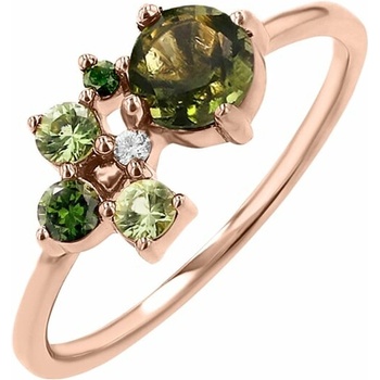 Eppi Cluster prsten s vltavínem safíry a diamanty Irma R48169