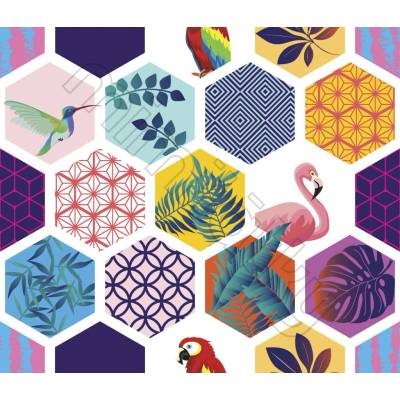 Softshell tropický hexagon by mimi