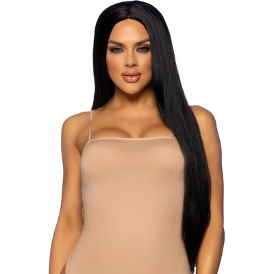 Leg Avenue Long Straight Center Part Wig Black