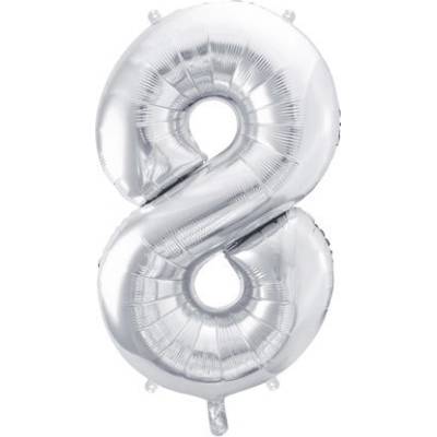vybavsenaparty Fóliová číslice stříbrná '8' 86 cm