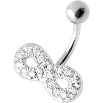 Šperky4U stříbrný piercing do pupíku nekonečno BP01021-C