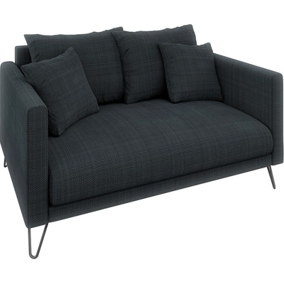 ROPEZ Тъмносив шенилов диван 140 cm Freya - Ropez (Freya Sofa 2os. tk. Flow 18 Czarny Metalowy Pręt)
