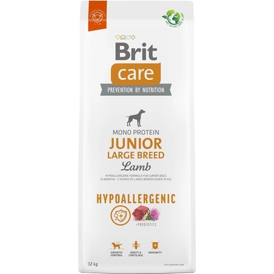 Brit BRIT Care Hypoallergenic Junior Large Breed Lamb Храна за кучета, суха, за подрастващи, големи породи, хипоалергенна, с агнешко, 12 kg