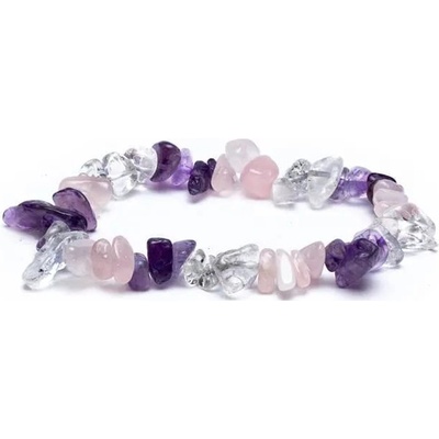 Milujeme Kameny Ametyst křišťál a růženín náramek sekánek AMS11