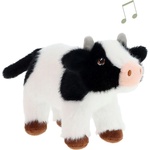 Keel Toys Интерактивна плюшена играчка Keel Toys Keeleco - Черно-бяла крава със звук, 15 cm (SE4976) - baby