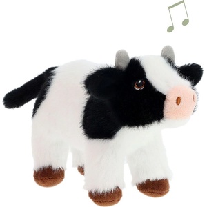 Keel Toys Интерактивна плюшена играчка Keel Toys Keeleco - Черно-бяла крава със звук, 15 cm (SE4976) - baby