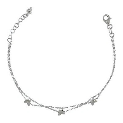 Infinitysilver stříbrný náramek dvojité rolo s motýlky 81008
