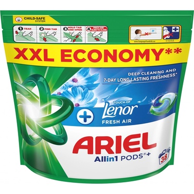 Ariel Fresh Air All in1+Lenor kapsule na pranie 38 PD