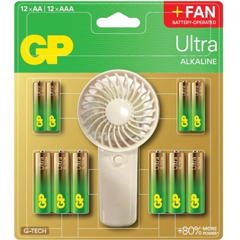 GP Batteries GP SUMMER PACK Алкални батерии ULTRA AA x 12 бр. + ULTRA AAA x 12 бр. + Fan/ Вентилатор/ GP BATTERIES (GP-BA-15AU-24AU-FANWETA21)