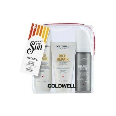 Goldwell Dualsenses Rich Repair šampon 100 ml + maska 50 ml + lak na vlasy big finish 100 ml dárková sada