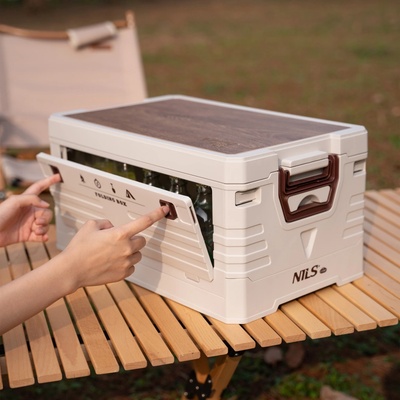 Nils Skládací box Camp NCB4002 2v1 s víkem a dřevěnou deskou 50 l – Zboží Mobilmania