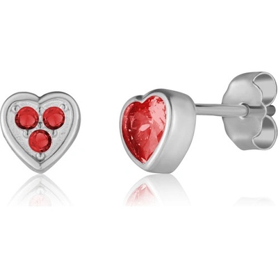 JVD Dámské stříbrné peckové náušnice se rubíny na puzetku SVLE3167XF6R100