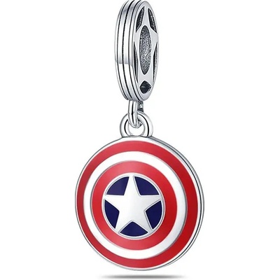 P&J Jewellery Stříbrný visací přívěsek Štít Kapitána Ameriky SBA11