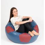 Pufrelax Пуф, топка 400л. Telstar XL - Blue & Red , Еко кожа, Пълнеж от Полистиролни перли