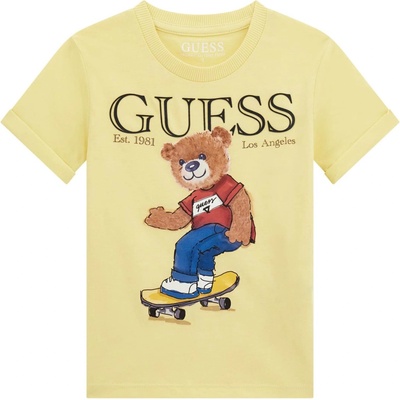 Guess Тениска с къс ръкав Guess - Мече на скейтборд, жълта, 12 м (20252-N5GI04-K8HM4-G282-12M)