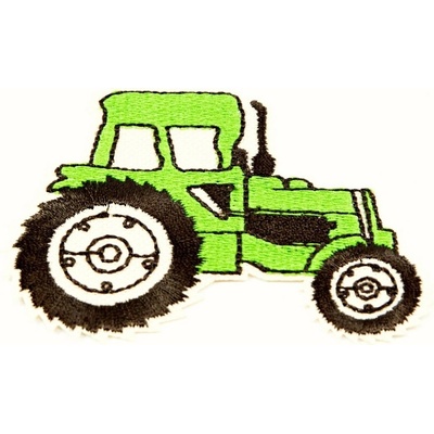 Nažehľovacia záplata - Traktor - zelená, modrá, oranžová, červená - rozmer 6,7 cm x 7 cm Traktor - zelená