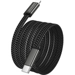 BOROFONE Кабел за данни Borofone Peace (BX124) - USB-C към Lightning, 30W, найлонова оплетка, плосък дизайн против оплитане, 1m - Черен