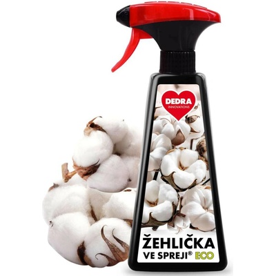 Dedra Eco Žehlička ve spreji na vyrovnání skladů a záhybů na oblečení WHITE COTTON 500 ml
