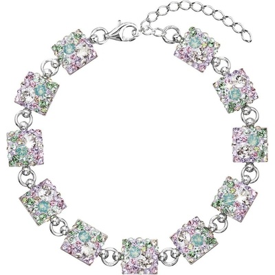 Pavona Stříbrný náramek se Swarovski krystaly mix barev 33047.3 sakura