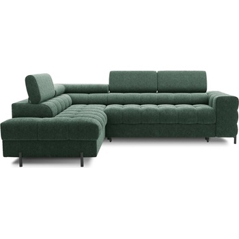 Eltap Зелен разтегателен ъглов диван с място за съхранение от букле (ляв ъгъл L форма) Ferucce - ELTAP (CO-FER-LT-35AMO)