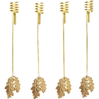 ferm LIVING Oak Leaf свещници за коледна елха, месинг, 4 бр (1104271781)