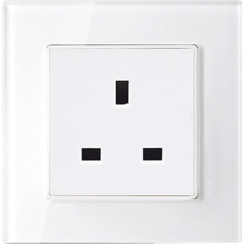 ELMARK КОНТАКТ uk СТАНДАРТ 13А СТЪКЛЕНА РАМКА БЯЛ (195024/wh)