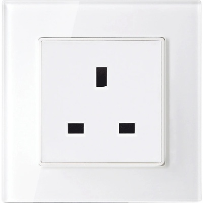 ELMARK КОНТАКТ uk СТАНДАРТ 13А СТЪКЛЕНА РАМКА БЯЛ (195024/wh)