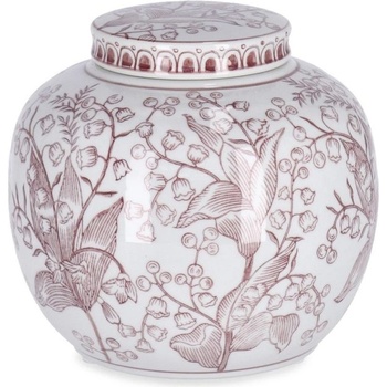 Bizzotto Cai ЗАКРЪГЛЕНА ЧЕРВЕНО-БЯЛА ВАЗА С КАПАК h18 (0503286)