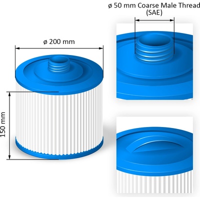 Crystalline Pool Spa Filter Filtrační kartuše SC830