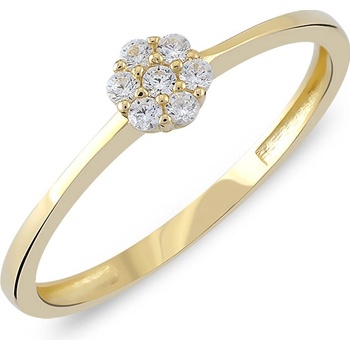Lillian Vassago Zlatý prsteň so zirkónmi v tvare kvetiny LLV06 GR040