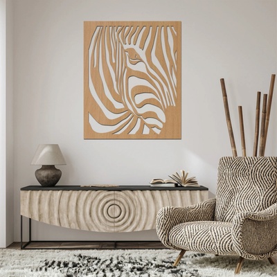 dřevo života Dřevěný obraz na zeď ZEBRA Rozměry (cm): 60x72, Zvolte barvu dekoru: Buk