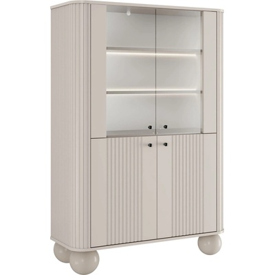 Nábytek Bogart Vesper 103 cm čtyřdveřová kašmír / černé úchytky / kulaté nohy