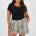 Brave Soul Тениска Brave Soul Plus Size Basic Ribbed Short Sleeve T-shirt - Black