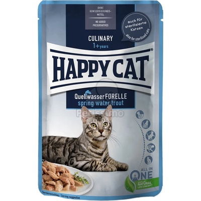 Happy Cat Culinary Quellwasser Forelle - Пиле и пъстърва 6 x 85 г