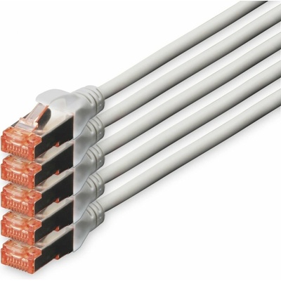 Digitus DK-1644-100-5 RJ45 CAT 6 S/FTP 10m sivý
