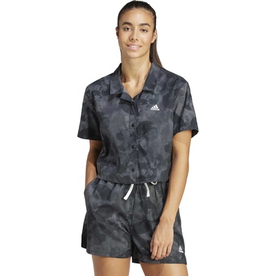 ADIDAS Риза Floral Graphic Crop Woven Polo Shirt