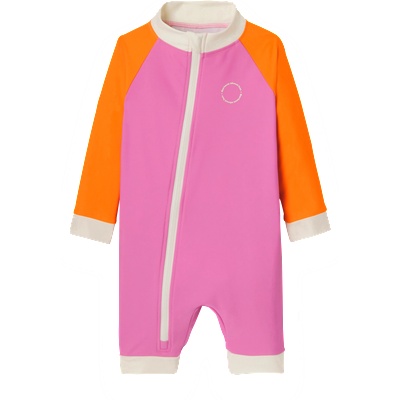 KiETLA: Цял бански с UPF 50+ защита - Pink Red - размер по избор (SSPINKR12M18M)
