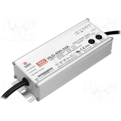 MEAN WELL HLG-40H-24A Napájecí zdroj: spínaný; LED; 40W; 24VDC; 1÷1,67A; 90÷305VAC; IP65