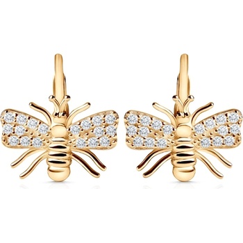 SAVICKI Обеци savicki пеперуда: жълто злато, цирконий