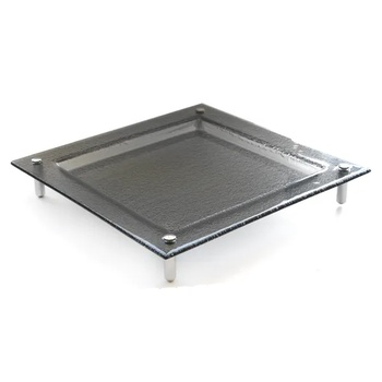 Image 1 of 3D the glassware company D-Плато зо сервиране 40/40см с крачета хром Н5, 5sm(1001Т-005)ЧЕРНО (0103113)