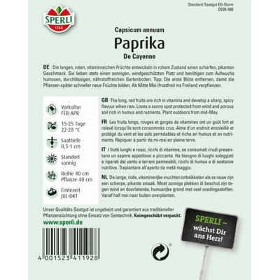 Sperli paprika "De Cayenne"