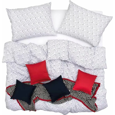 SCANquilt Obliečky klasik navy biela modrá 140x220 70x90