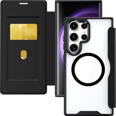 4smarts Кожен калъф, тип портфейл с отделение за кр. карти и Qi2 поддръжка за Samsung Galaxy S26 Ultra - 4smarts Urban Pro Flipcase (черен) (541780)