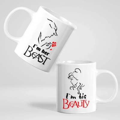 Art gift Чаши за двойки - I`m his Beauty I`m her Beast