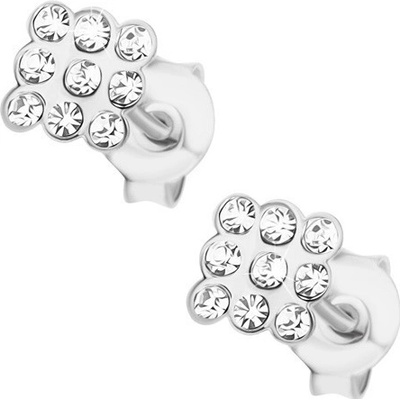 Šperky eshop ze stříbra blýskavý čtvereček čiré krystaly Swarovski I33.13