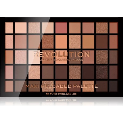 Makeup Revolution Maxi Reloaded Palette палитра с прахообразни сенки за очи цвят Ultimate Nudes 45x1.35 гр